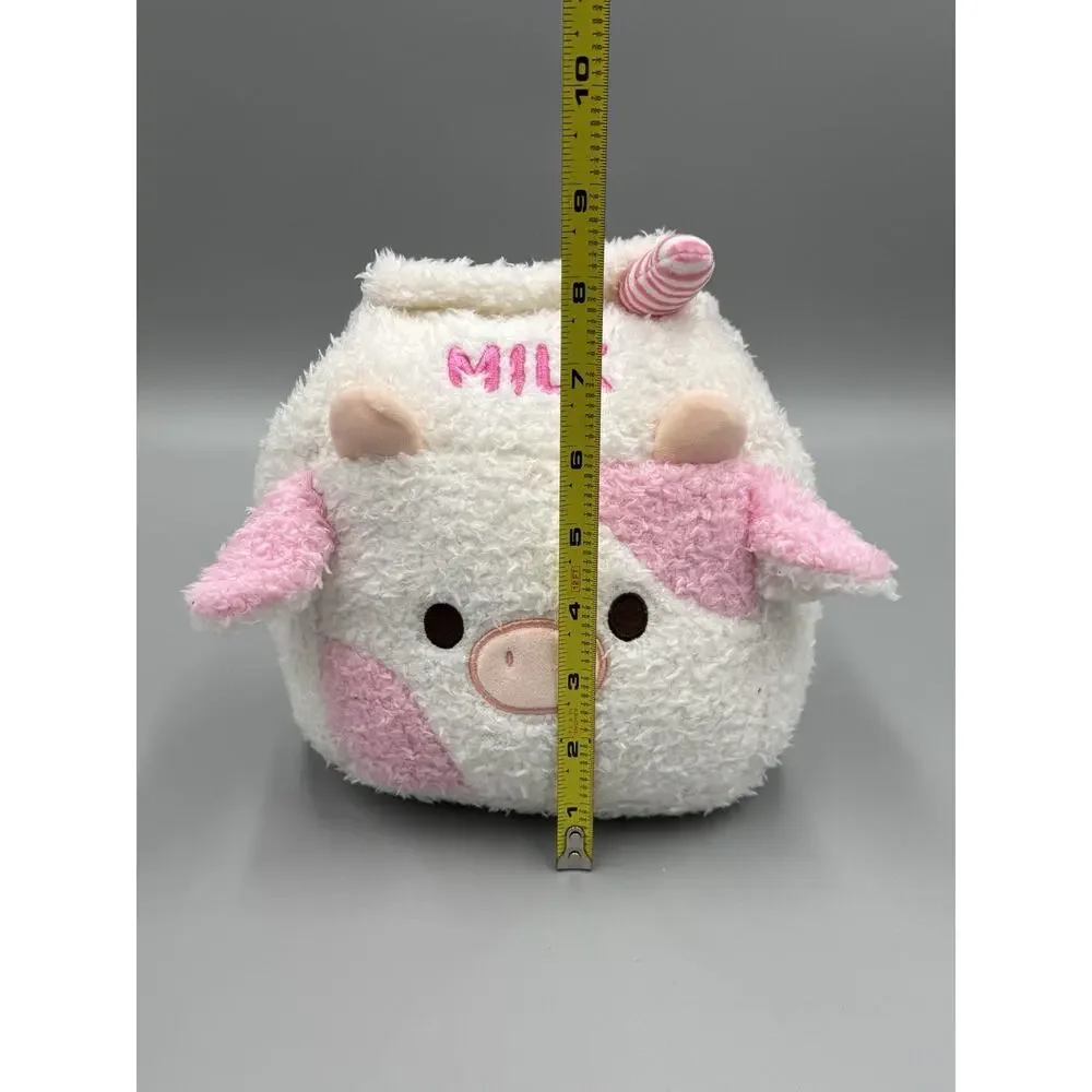 Smoochy Pals Cow Milk Carton Plush 8” Stuffed Toy Pink White